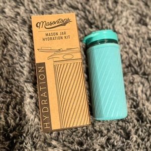 Blue Glass Mason Jar water bottle